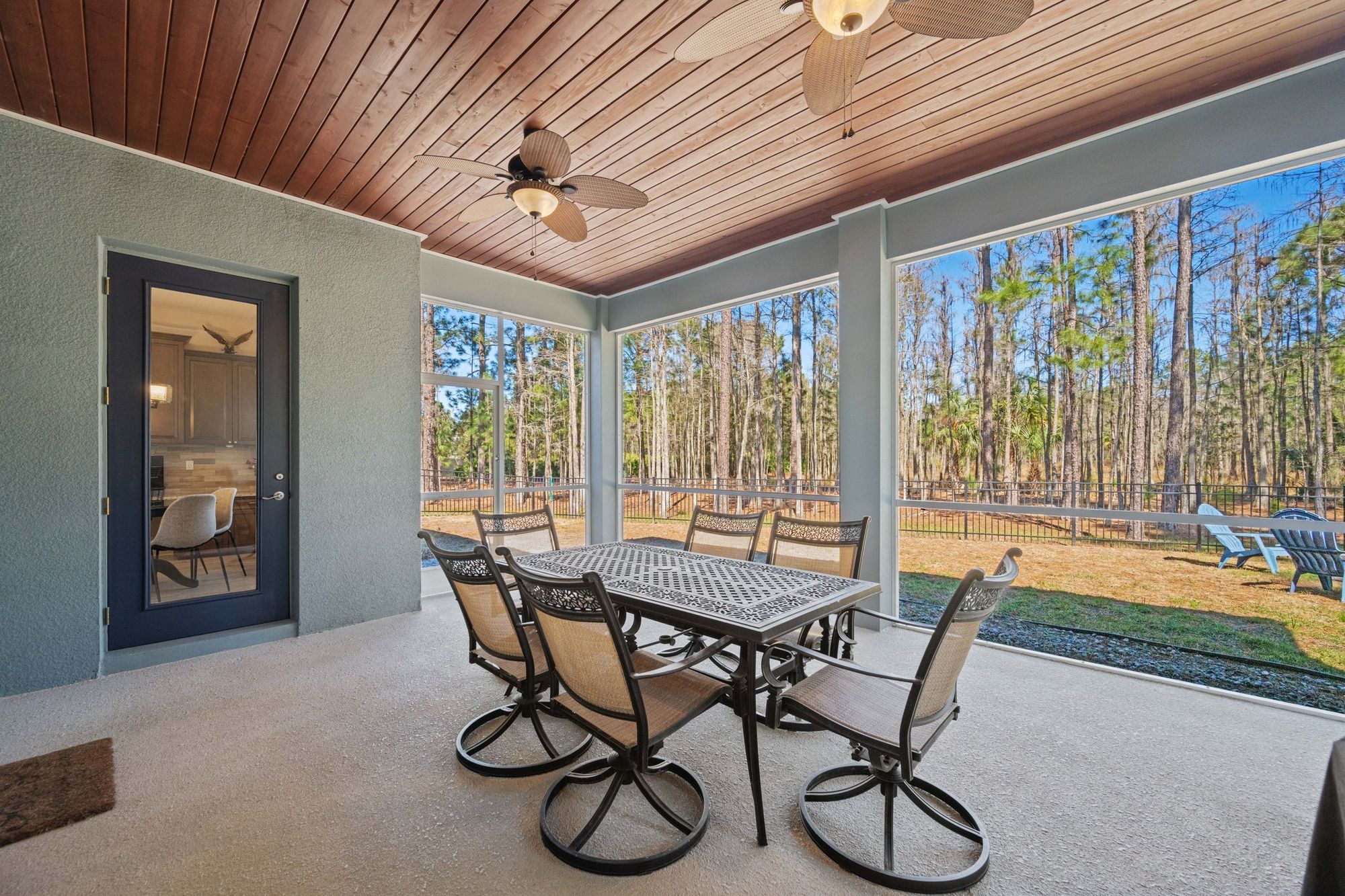 Screened lanai looking into the pines